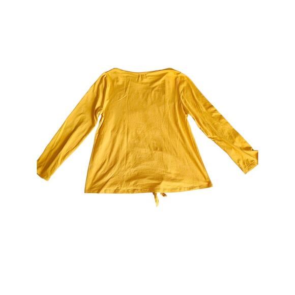 Yellow Fox Graphic Tie-Front Shirt With Sequence Detail, Girls Size 12 Large - Picture 4 of 8